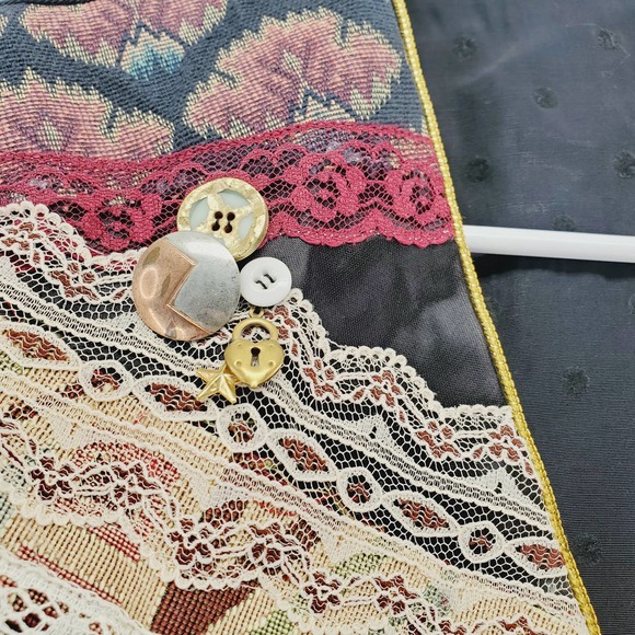 Vintage Patchwork Pig Nostalgia "Wearable Art" On of a Kind Patched Vest - Picture 4 of 8